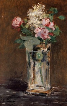  Impressionismus Malerei - Blumen in einem Kristall Vase Blume Impressionismus Edouard Manet